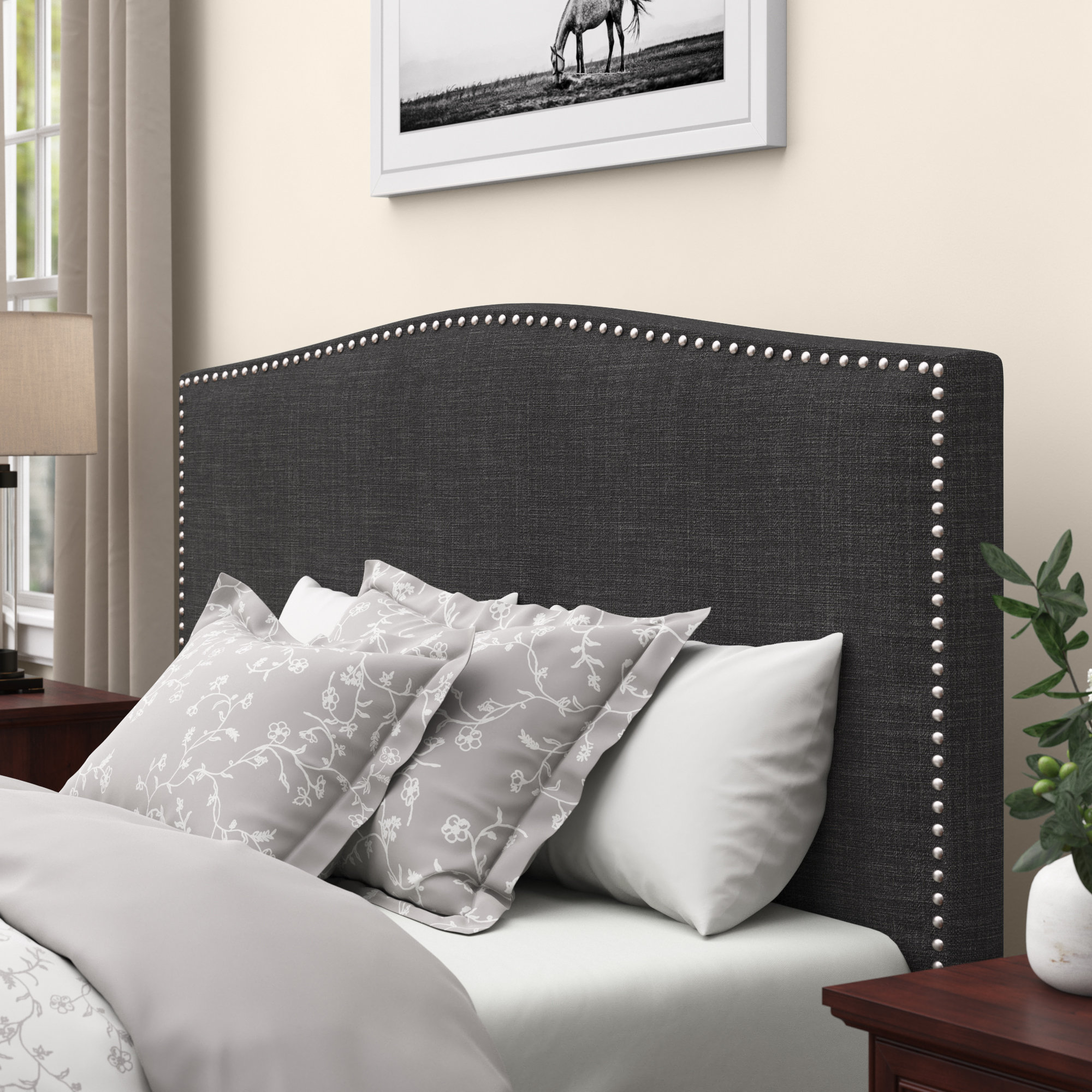 Hermione upholstered panel deals headboard