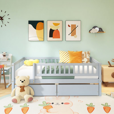 Wood Frame Twin Daybed With Two Drawers