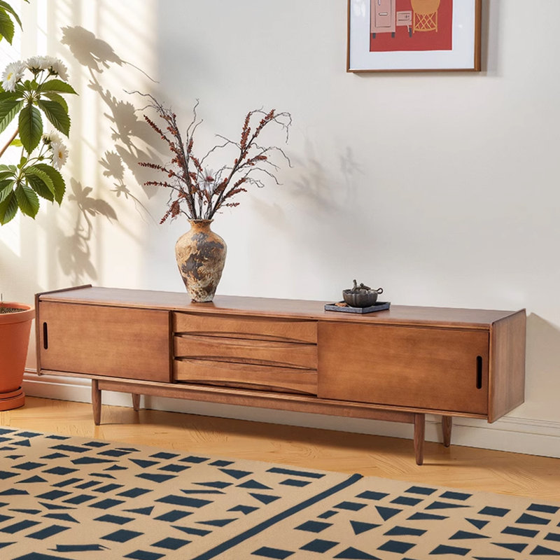Simple and Retro Solid Wood TV Stand
