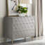 Armoire console argent métallique et champagne