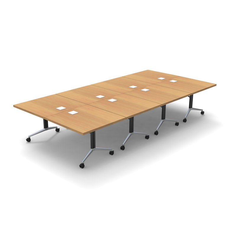 Albin 18 Person Conference Meeting Tables 4 piece Complete Set, Beech