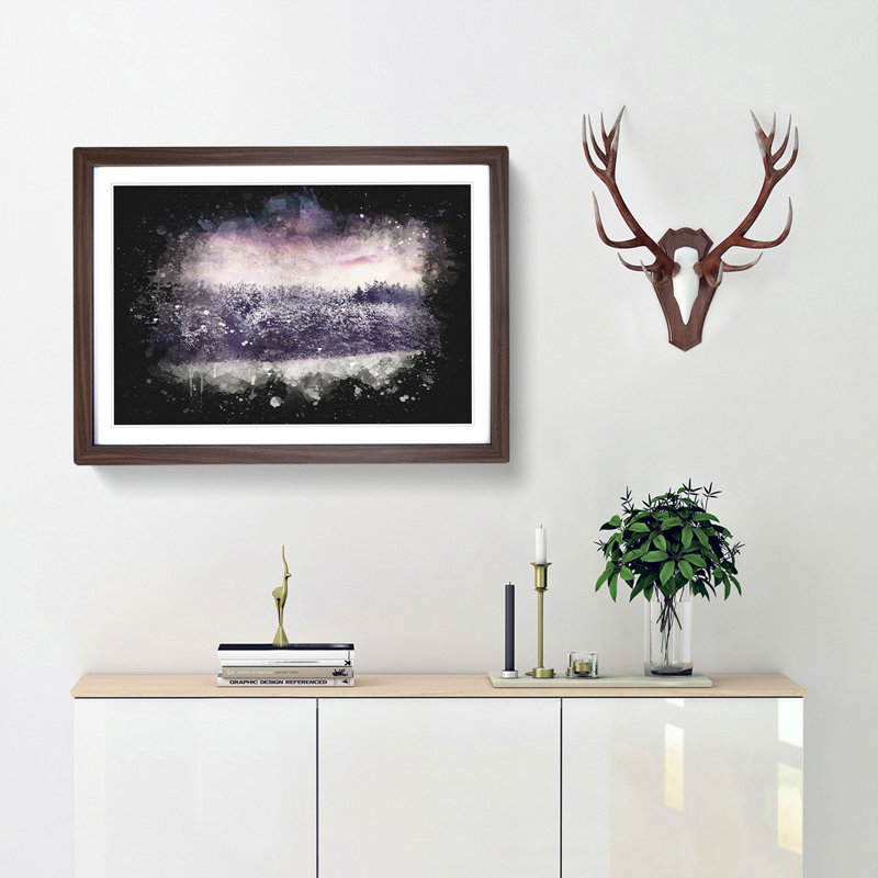 Purple Sky At Winter - Picture Frame Graphic Art, Walnut Framed, 45cm H x 63cm W x 2cm D