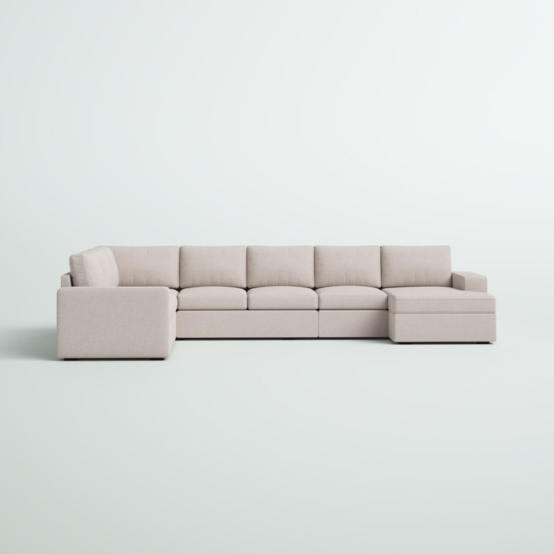 Canapé et méridienne modulaires de 146 po de large Colburn, Beige