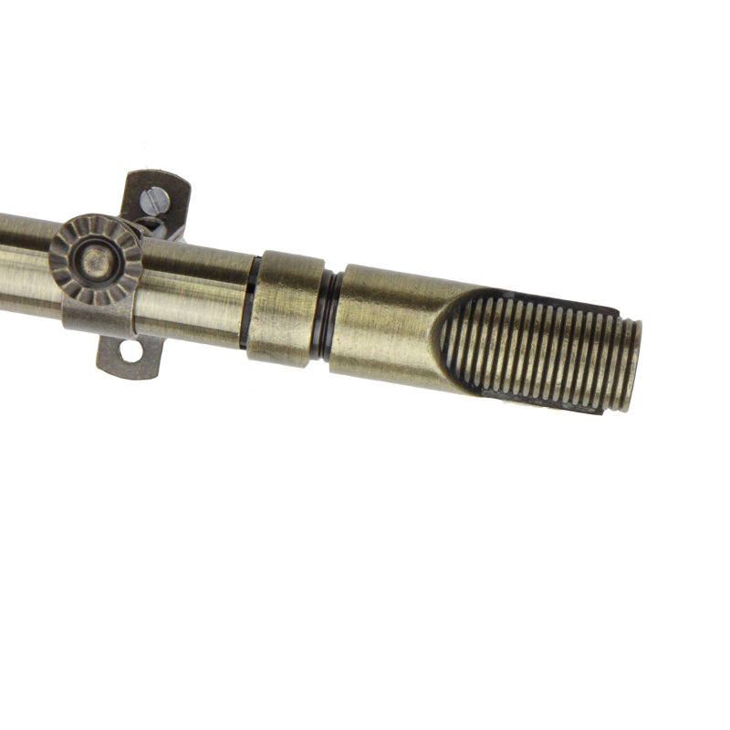 Adjustable 0.81" Bay Window Single Curtain Rod, Antique Brass, 28"-48" (each side)