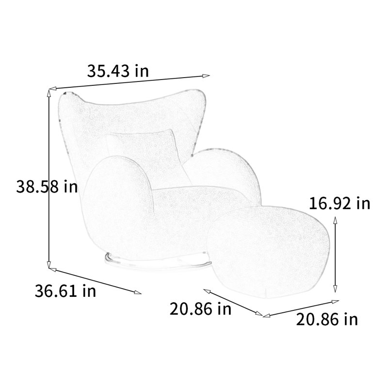 Comfortable rotatable recliner chair, Brown Chenille