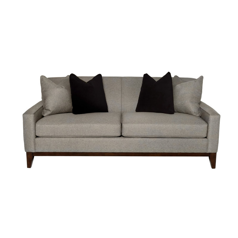Canapé standard avec coussins décoratifs Edman, Polyester beige foncé / noir