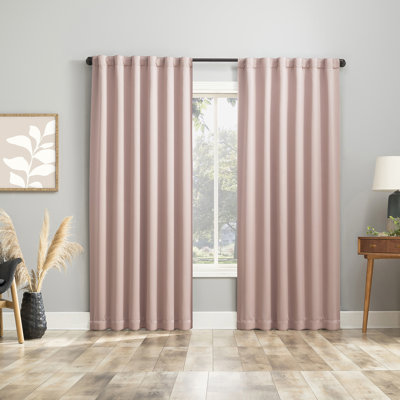 Aria Magnetic Closure Theater Grade 100% Blackout Back Tab Curtain Panel Pair