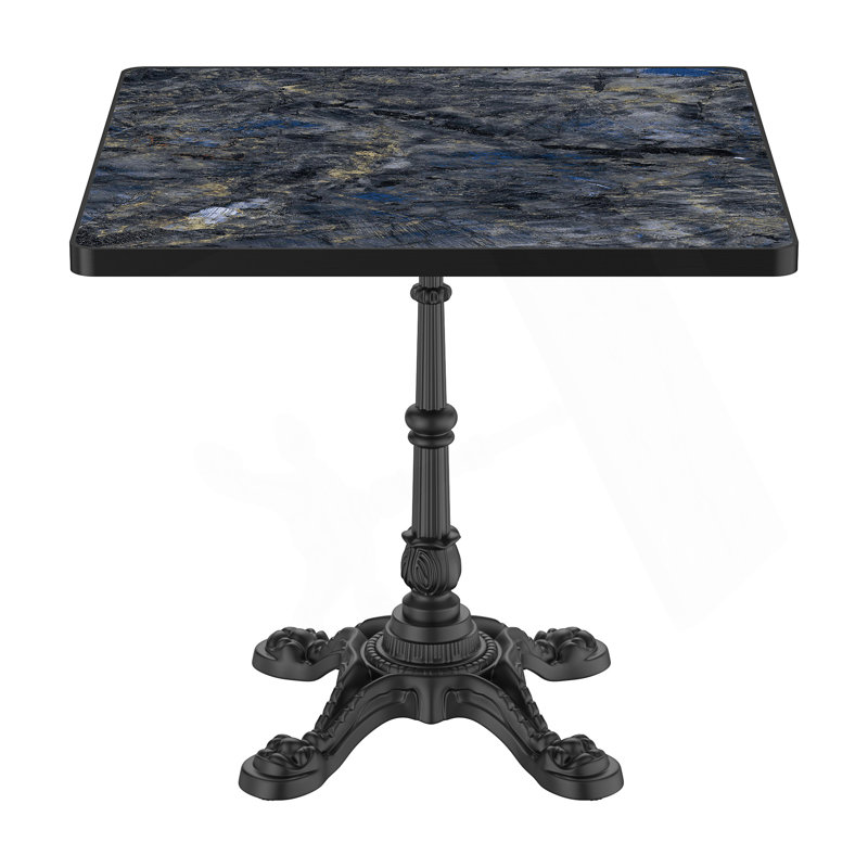 Table de salle à manger carrée 31,5 po Tulip, H 29,53 po x l 31,5 po x P 31,5 po, Bleu / Noir