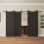 CHIC Mode Doors Porte de grange double 5 panneaux 108 "x 84" avec noyau solide et quincaillerie noir avec quincaillerie CHIC Mode Doors