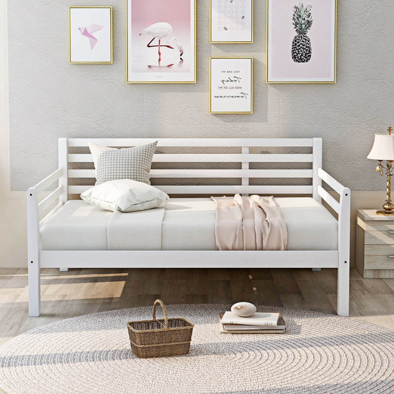 Full / Double Platform Bed with Clean Lines, White