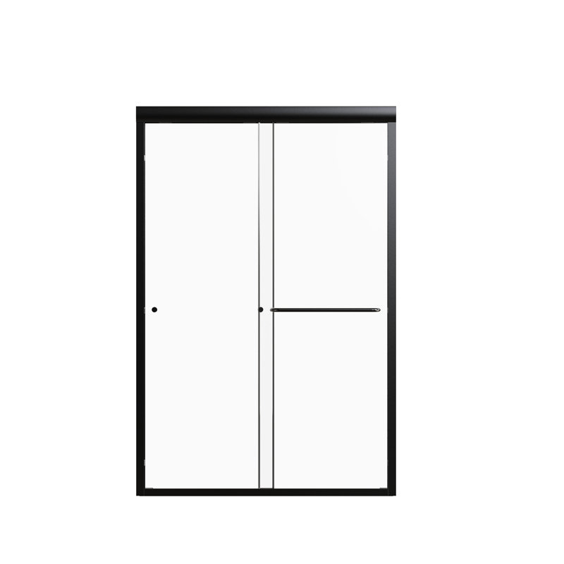 44"-48" Adjustable Shower Door, 72"H, 1/4" Tempered Glass, Matte Black, Optimal Entrance Design Semi- 48"W*72"H, Corrosion And Oxidation