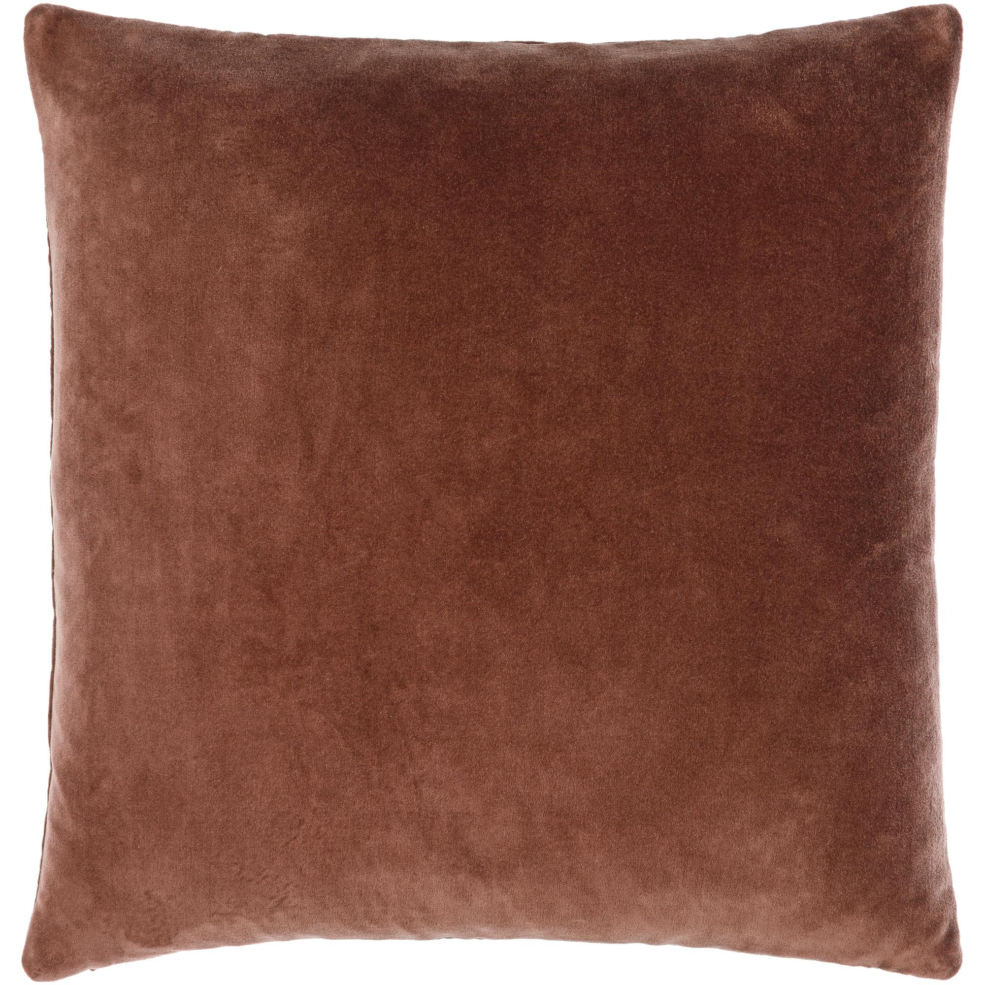 Rainier Cotton Throw Pillow, 18" x 18", Down, Brick