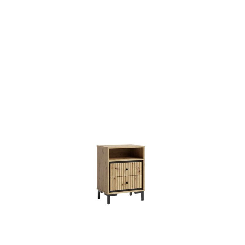 Parii Manufactured Wood Bedside Table, Oak Artisan