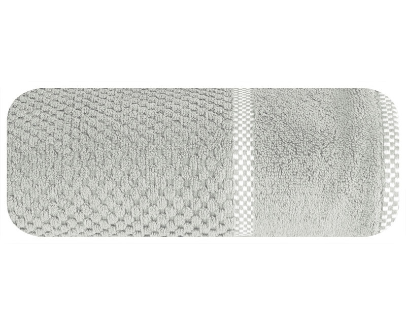 Liebhilde Midweight Jacquard Bath Towel, Matt Brushed Nickel