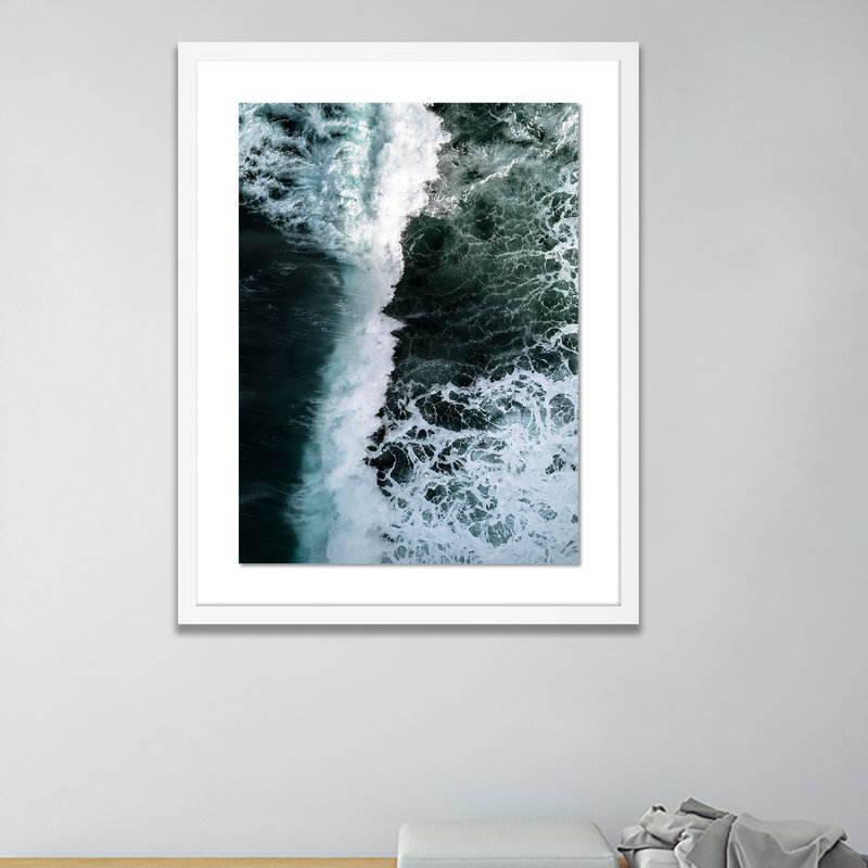 Wave Break 2 Print by Michael Schauer, 40" H x 32" W x 2.5" D, White