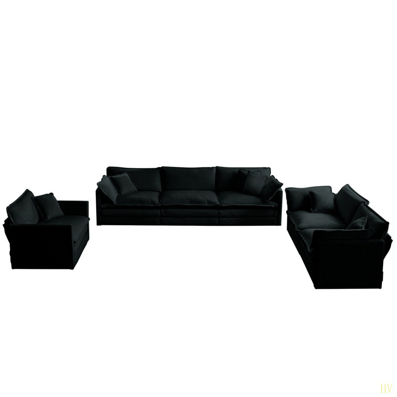 Canapé moderne, canapé modulaire à assise très profonde 3 pièces pour salon, canapé surdimensionné, canapé 3 places, causeuse et canapé simple chenille