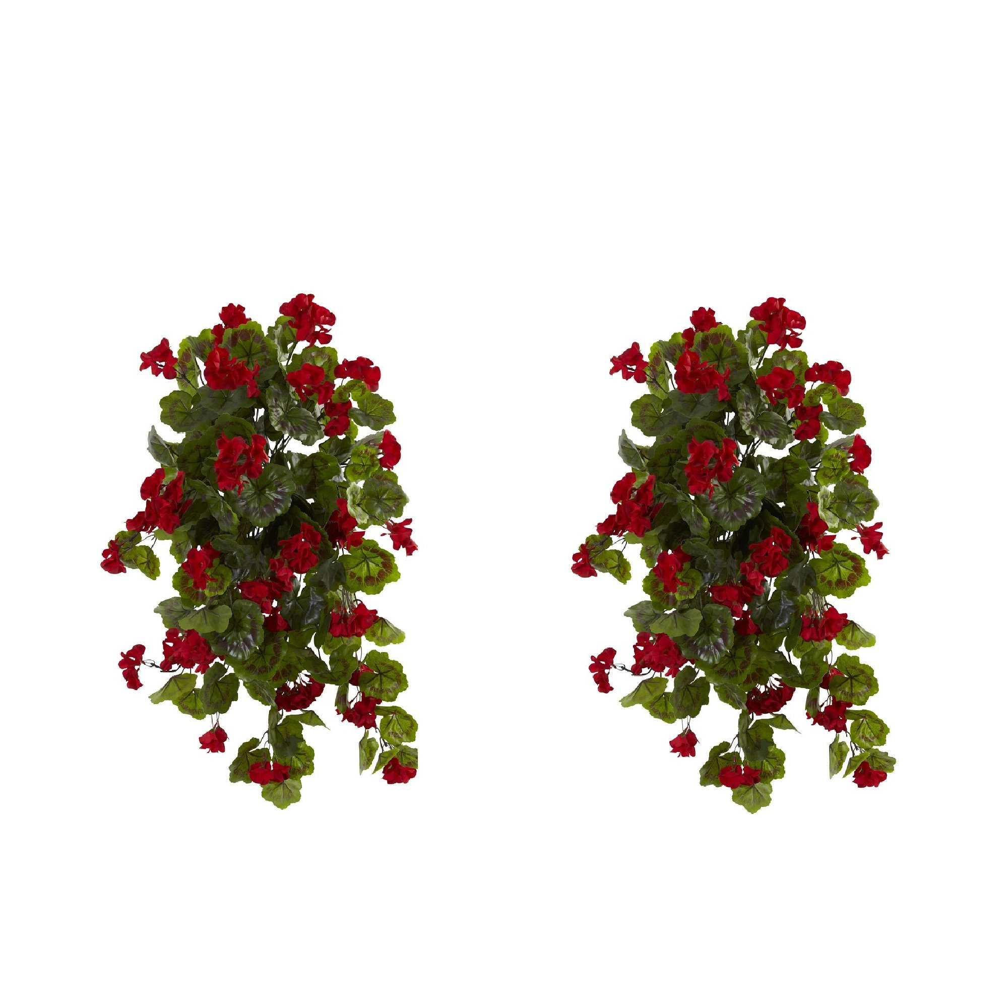 Primrue 29in. UV Resistant Geranium Artificial Hanging Plant (Indoor ...