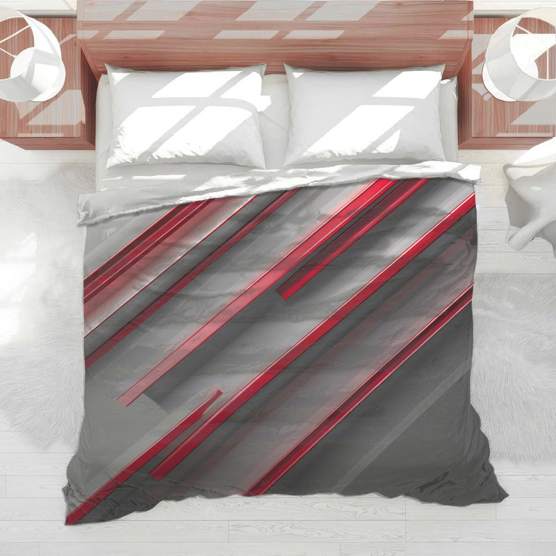 Gray Lines Comforter, Queen