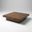 Table basse contemporaine carrée à plateau coulissant avec finition noyer - Centre de table spacieux