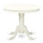 3 Piece Modern Dining Table Set Contains a Round Kitchen Table with Pedestal and 2 Baby Blue Linen Fabric Parsons Dining Chairs, Linen White-135348947-135348945-135348942