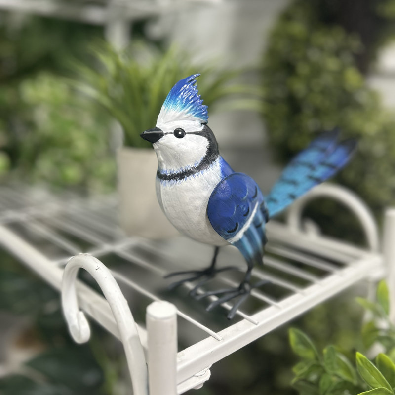 Statue miniature en métal bleu Jay