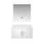 Meuble-lavabo simple l 36 po x P 22 po avec finition blanc brillant et comptage de quartz blanc