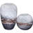 Set of 2 Handblown Ombre Glass Table Vases, Round & Oblong, Chocolate Brown