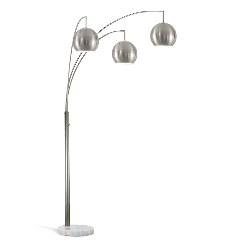 Eddo 84'' Arched Floor Lamp, Brushed Nickel, Brushed Nickel
