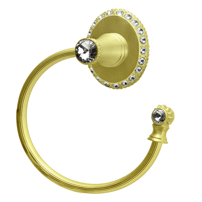 Carpe Diem 1836R-23C Cache Chrysalis swing towel reeded ring right w/ Swarovski Crystals  in Chrysalis, Gold
