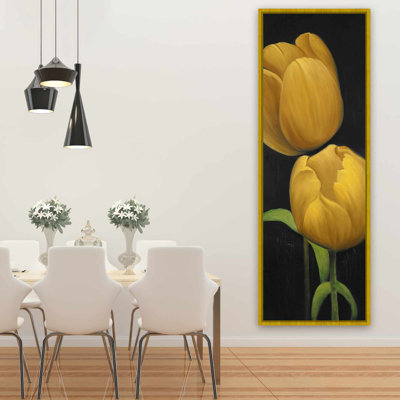 Two Daffodils Flowers | Botanical Yellow Framed Canvas Decor