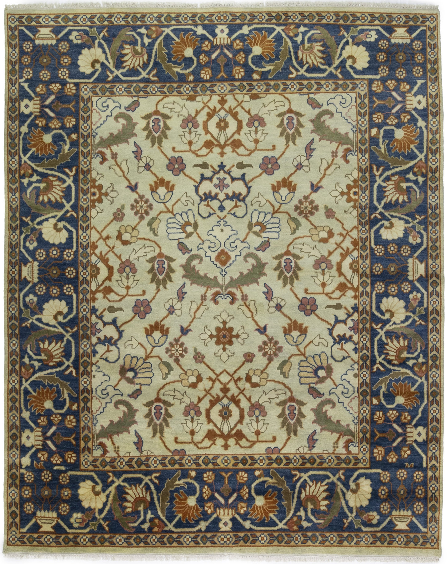 Bungalow Rose Handmade Hand-Knotted Wool Blue/Yellow Rug - Wayfair Canada