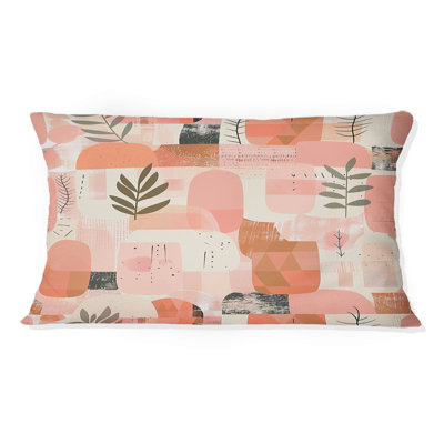 Coussin lombaire boho minimaliste rose et orange