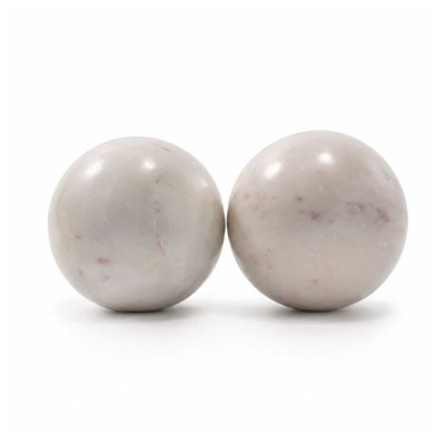 Bola Marmol 4" White Marble Sphere - Set of 2