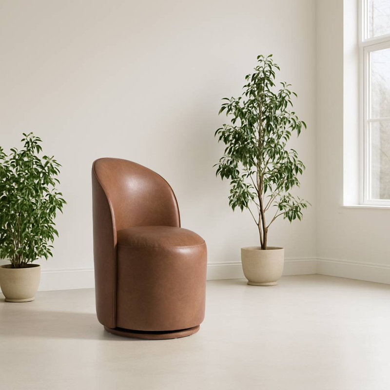 Benbow Vegan Leather Swivel Dining Chair