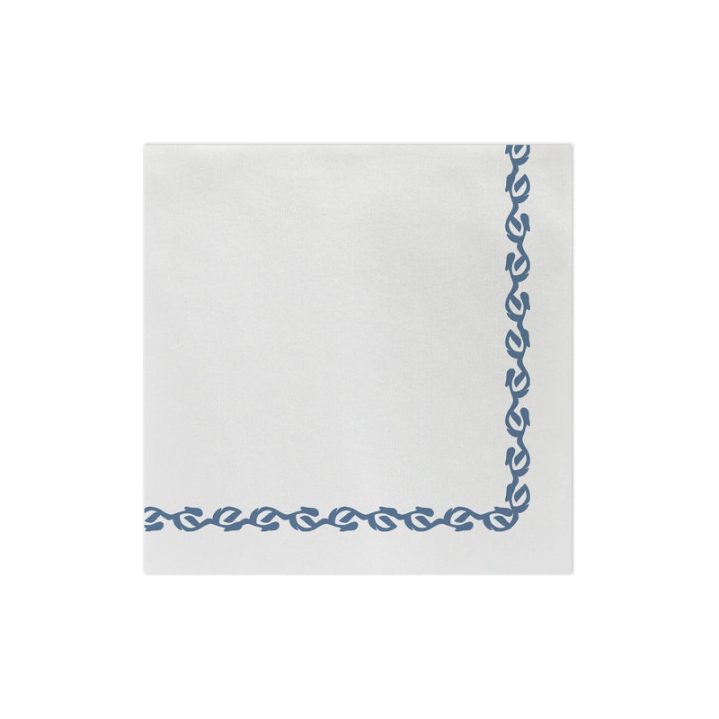 Papersoft Napkins Florentine Dinner Napkins, White/Blue