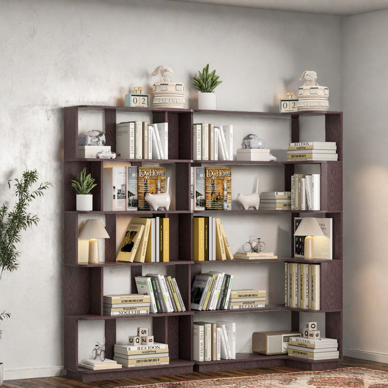 Ensemble de bibliothèques en MDF peu encombrantes avec rangement extensible au design moderne