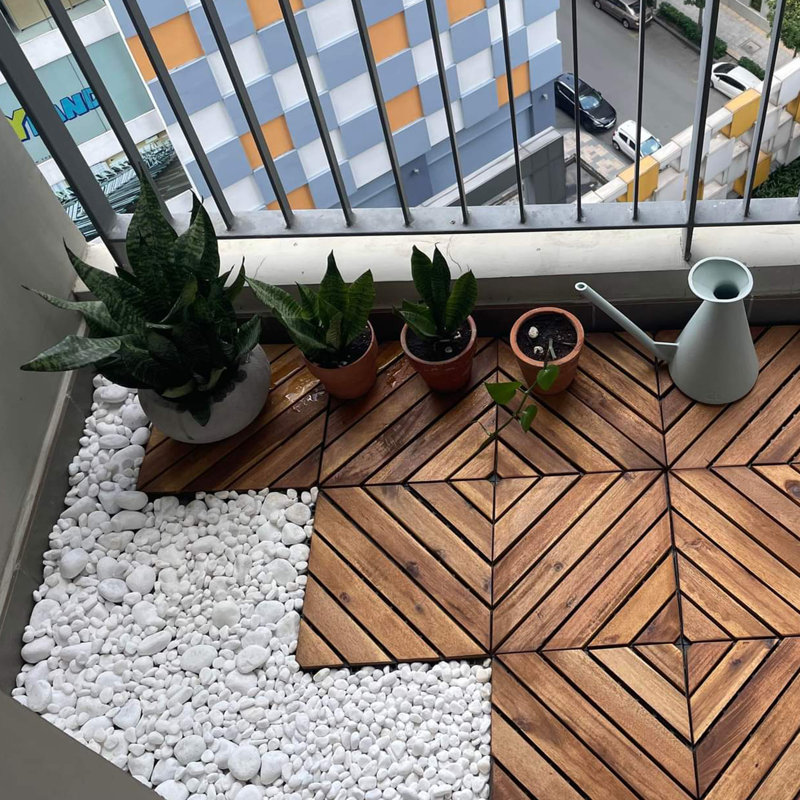 Carreau de terrasse en bois massif 12 po x 12 po (ensemble de 10)