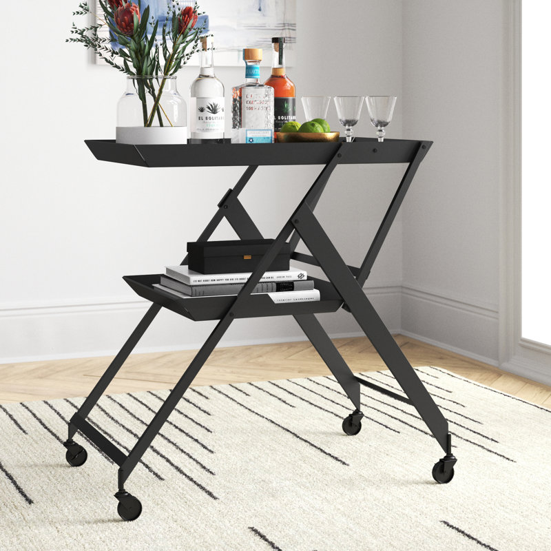 Eure Metal Bar Cart, Black