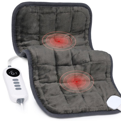Heating Pad, Weighted Heating Pad with Massaging Vibrations,  FSA HSA Approved Heat ,12"x24"6 Heat Settings & 4 Massage Modes, Auto Shut Off Soft Plush Therapy Wrap for Back Neck Shoulder Leg Pain Relief