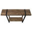 Console moderne - fini brun aspect bois récupéré, pieds en métal noir, rangement supplémentaire, 46,12 x 12 32 po pour cadre de hall d'entrée, tablette fixe, longue, assemblage requis