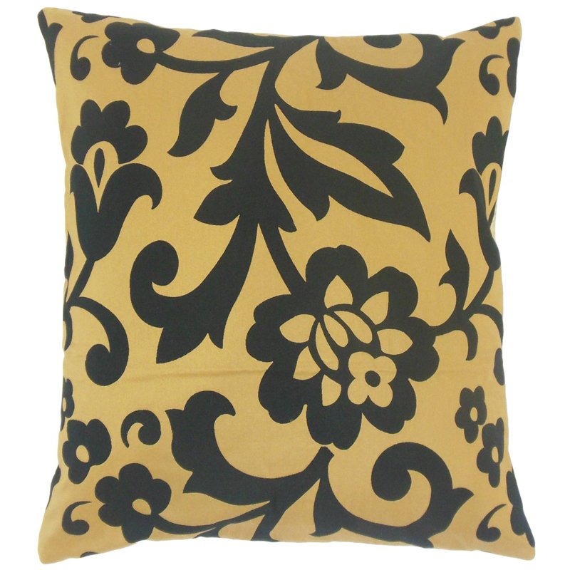 Housse de coussin en coton Fisseha, Œil du tigre, H 18 po x l 18 po, Polyester/ Bourre en polyester
