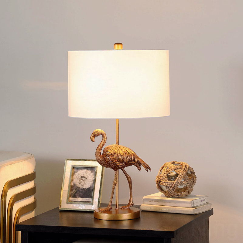Lampe de table - 26 po en résine flamant rose mat