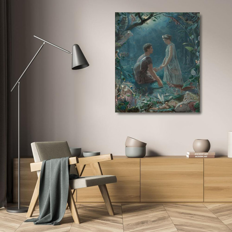 «Hermia and Lysander, a Midsummer Night's Dream» par John Simmons - Art mural sur toile tendue avec châssis