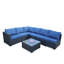 Ensemble de canapé sept pièces avec fauteuil et chaise d'extérieur en rotin noir 7-Jh001 Box 3-1-2-3-2086744988