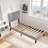 Solid Wood Twin Upholstered Platform Bed Frame With Headboard, No Box Spring Needed And Easy Assembly, Gray-1282708908-1282708909
