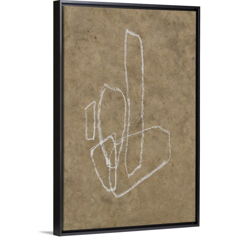 «The Runes IV» par Jennifer Goldberger - reproduction d'art, Toile avec cadre noir, H 38 po x l 26 po x P 1,75 po