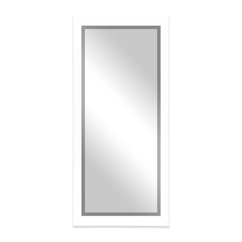 Beveled Full Length Mirror, Gloss White