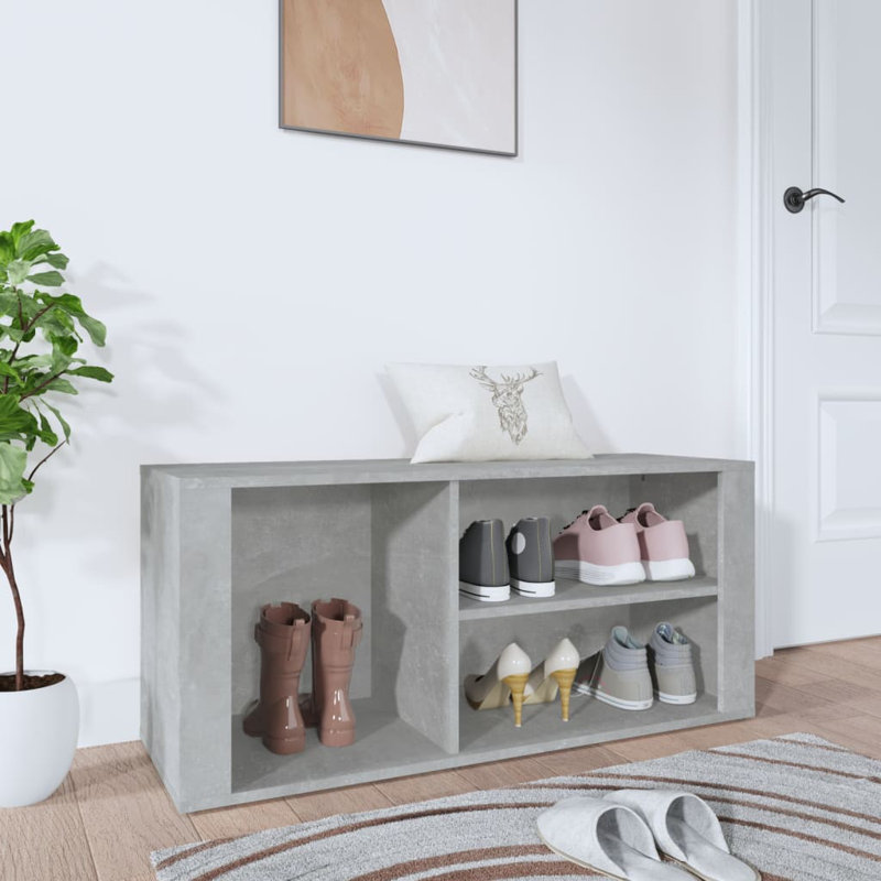 5 Pair Shoe Rack, Concrete Grey