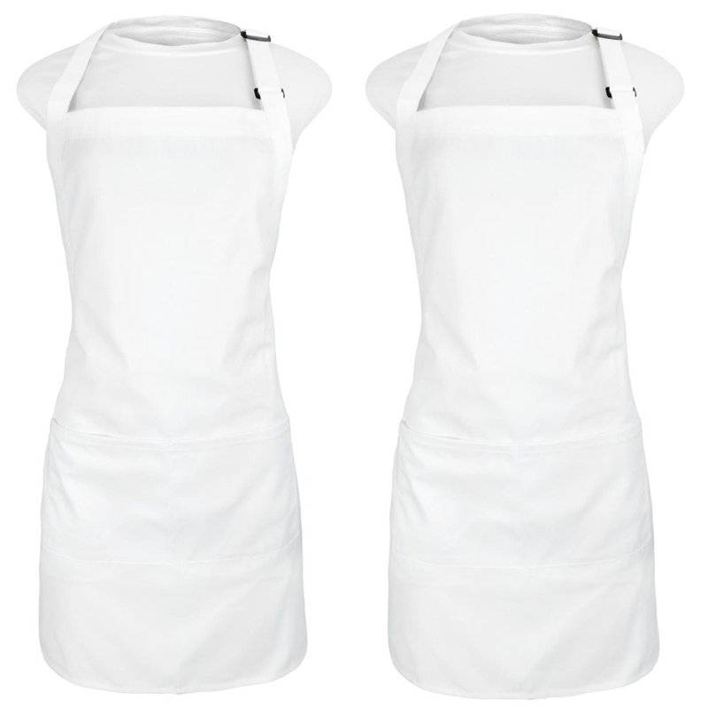 Tablier uni, Blanc