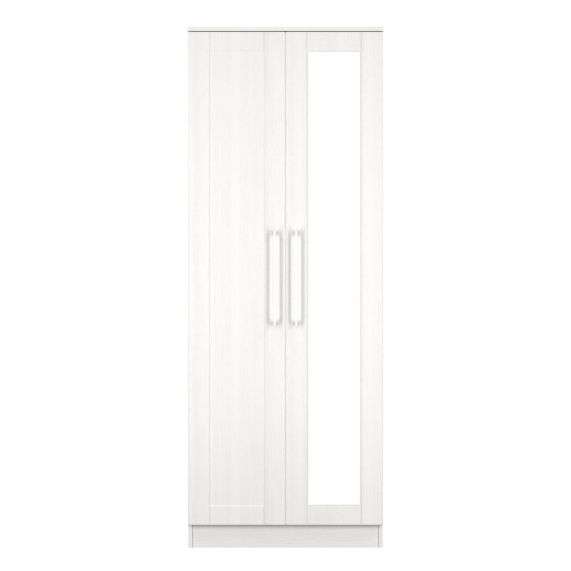 Charone Manufactured Wood Wardrobe, White Ash
